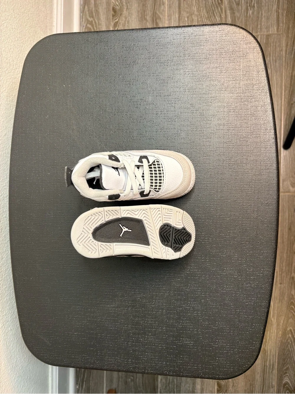 Nike Jordan 4 Retro (TD) 7C BQ7670 111 White Black Neutral Grey